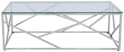 Product photograph of Value Azaria Glass And Chrome Coffee Table from Choice Furniture Superstore