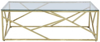 Product photograph of Value Azaria Glass And Gold Coffee Table from Choice Furniture Superstore