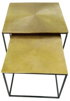 Product photograph of Value Mahi Nest Of 2 Tables - Black And Gold from Choice Furniture Superstore
