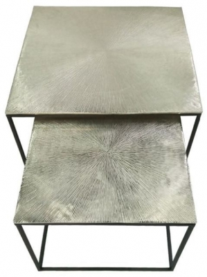 Product photograph of Value Mahi Nest Of 2 Tables - Black And Nickel from Choice Furniture Superstore