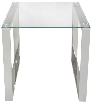 Product photograph of Value Harry End Table - Glass And Chrome from Choice Furniture Superstore