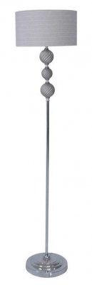 Product photograph of Value Three Silver Ceramic Ball Floor Lamp With Silver Shade from Choice Furniture Superstore
