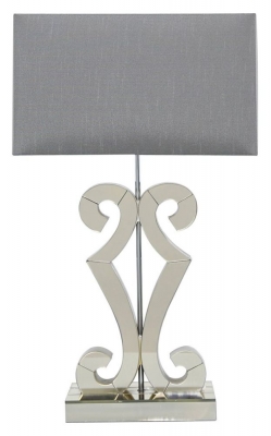 Product photograph of Adara Gold Glass Table Lamp With Grey Shade from Choice Furniture Superstore