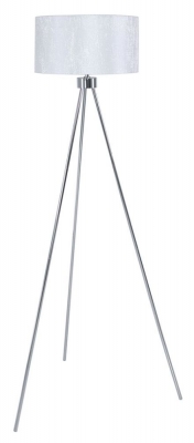 Product photograph of Value Tripod Large Chrome Floor Lamp With White Cotton Shade from Choice Furniture Superstore