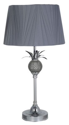 Value Pineapple Table Lamp With Grey Shade Set Of 2