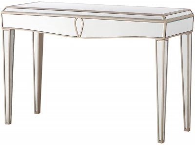 Product photograph of Pristina Mirrored Champagne Console Table from Choice Furniture Superstore