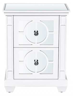 Product photograph of Torino Mirrored 2 Drawer Bedside Cabinet from Choice Furniture Superstore