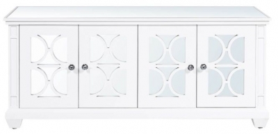Product photograph of Torino White Mirrored 4 Door Entertainment Unit from Choice Furniture Superstore