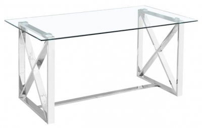 Zenith Glass and Chrome Dining Table