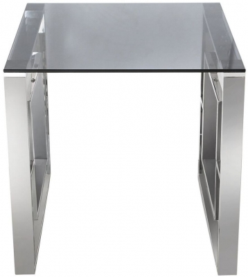 Product photograph of Apex Glass And Chrome Square End Table from Choice Furniture Superstore