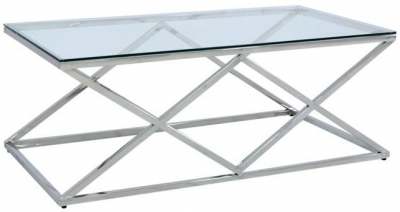 Product photograph of Value Imperia Glass And Chrome Coffee Table from Choice Furniture Superstore