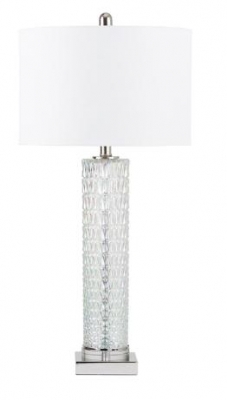 Product photograph of White Clear Glass Table Lamp from Choice Furniture Superstore