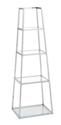 Product photograph of Logan Medium Glass And Chrome Ladder Display Unit from Choice Furniture Superstore