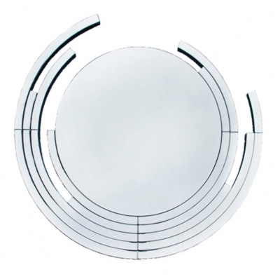 Product photograph of Modern Accent Chrome Round Mirror - 90cm X 87cm from Choice Furniture Superstore