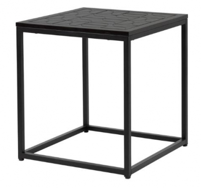 Product photograph of Solenn Matte Black Square End Table from Choice Furniture Superstore