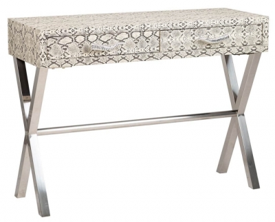 Image of Page Snake Leather 2 Drawer Console Table