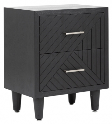 Product photograph of Solano Matte Black Contemporary Bedside Cabinet from Choice Furniture Superstore