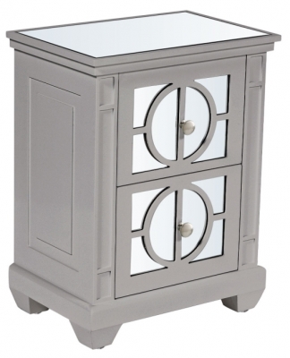 Product photograph of Torino Grey Mirrored 2 Drawer Bedside Cabinet from Choice Furniture Superstore