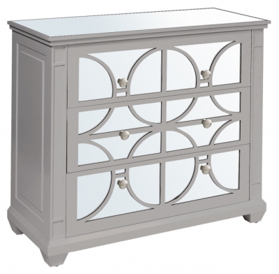 Product photograph of Torino Grey Mirrored 3 Drawer Chest from Choice Furniture Superstore