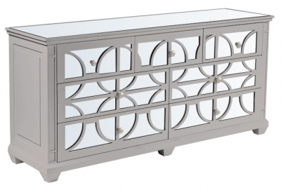 Product photograph of Torino Grey Mirrored 7 Drawer Chest from Choice Furniture Superstore