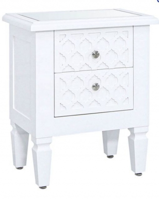 Product photograph of Casablanca White Wood Bedside Cabinet from Choice Furniture Superstore
