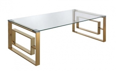 Product photograph of Apex Apex Gold Tempered Glass Coffee Table from Choice Furniture Superstore