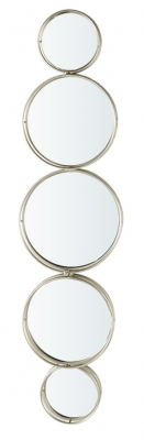 Product photograph of Lowa Silver Round Wall Mirror - 27cm X 108cm from Choice Furniture Superstore