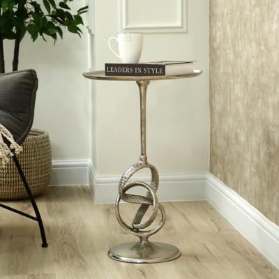 Side Table - Round - Nickel Twisted Metal