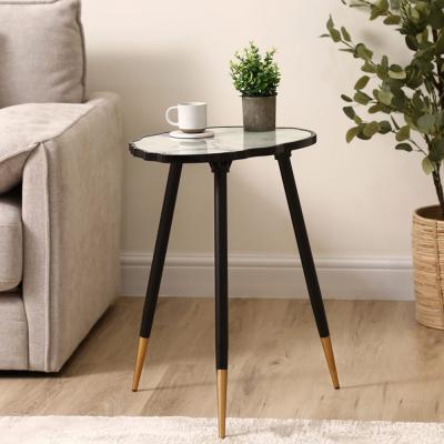 End Table - White and Grey Glass