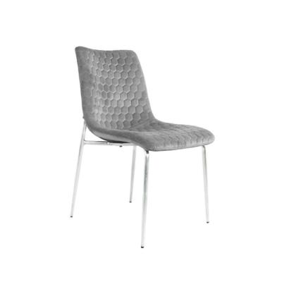 2 x Zula Grey Fabric Dining Chair with Chrome Legs
