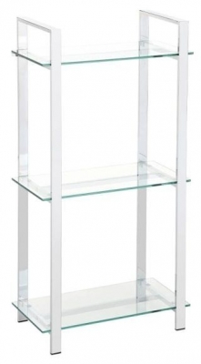 Product photograph of Harry 113cm Tier Glass And Chrome Display Unit from Choice Furniture Superstore
