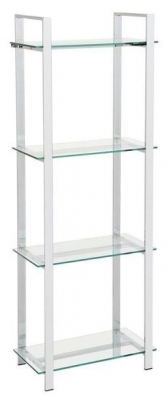 Product photograph of Harry 160cm Tier Glass And Chrome Display Unit from Choice Furniture Superstore