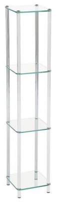 Product photograph of Harry 126cm Tier Glass And Chrome Display Unit from Choice Furniture Superstore