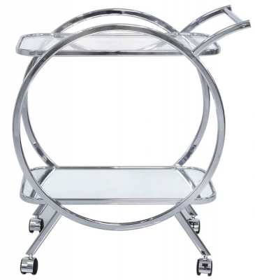 Product photograph of Harry Mirrored And Chrome Drinks Trolley from Choice Furniture Superstore