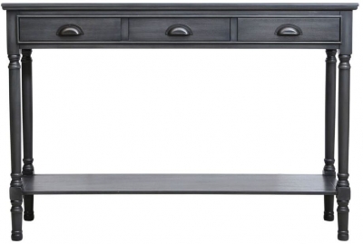 Product photograph of Delta Grey 3 Drawer Large Console Table from Choice Furniture Superstore