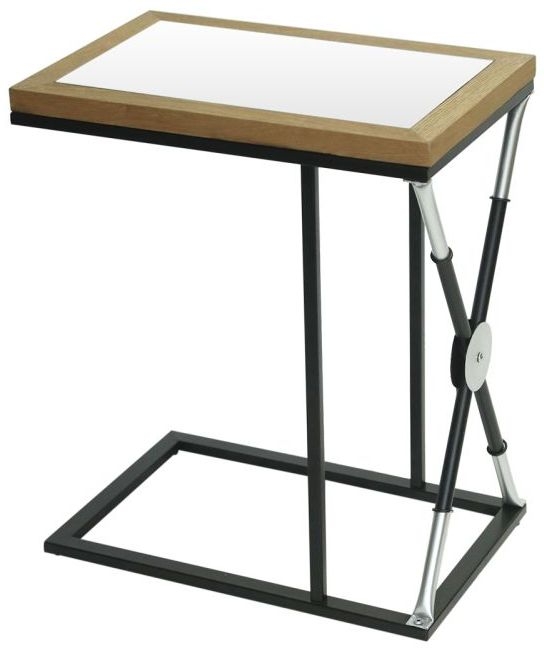 Oralie Sofa Table - Black and Silver Metal