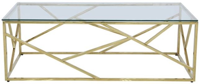 Value Azaria Glass and Gold Coffee Table