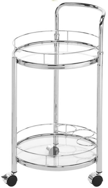 Value Harry Drinks Trolley - Steel and Clear Glass