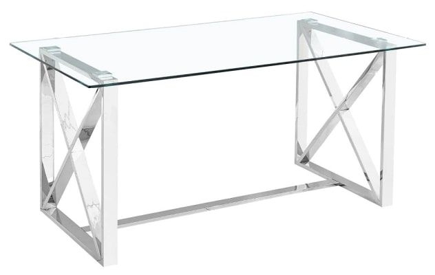 Zenith Glass and Chrome Dining Table