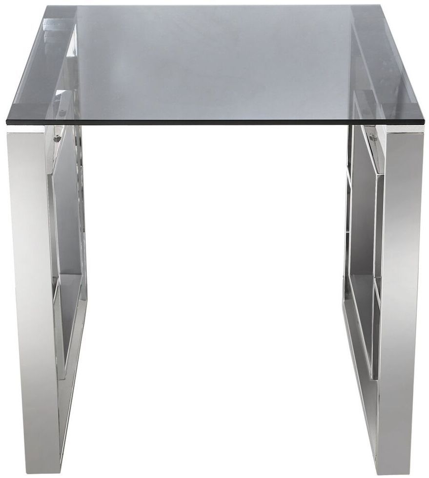 Apex Glass and Chrome Square End Table