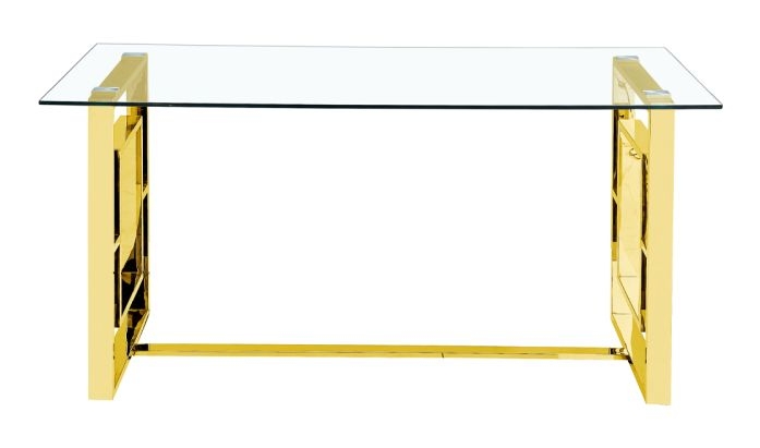 Apex Glass and Gold Dining Table