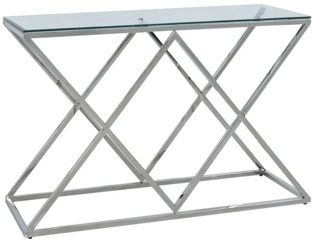 Value Imperia Glass and Chrome Console Table