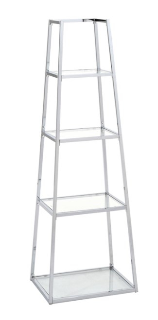 Logan Medium Glass and Chrome Ladder Display Unit