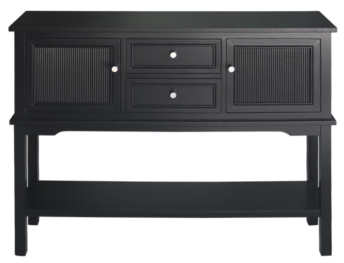 Lindon Matte Black Wood 2 Drawer and 2 Door Sideboard