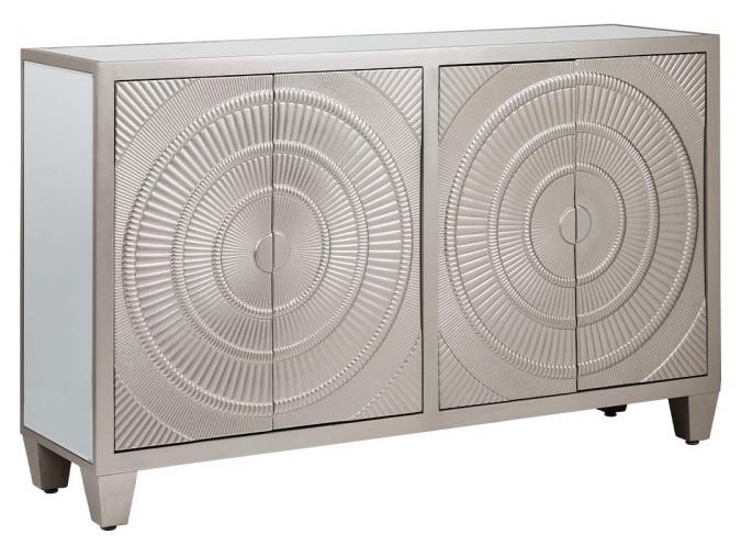 Cirque Champagne Mirrored 4 Door Sideboard