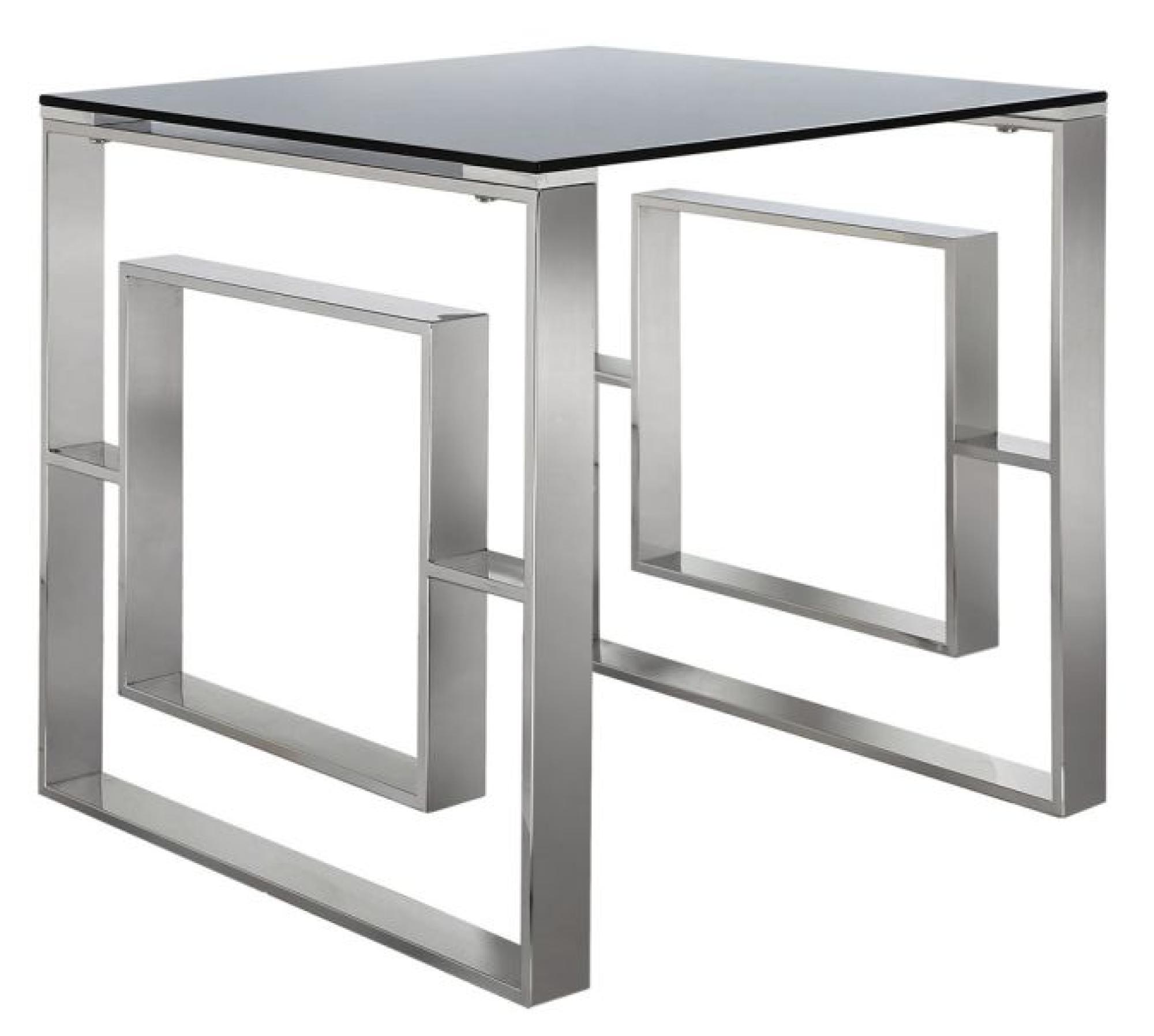 Apex Chrome and Glass Square End Table