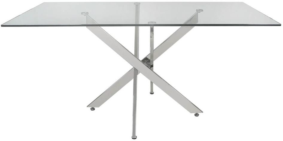Nova Value Glass and Chrome Dining Table