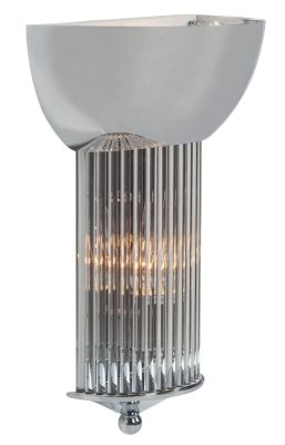 Product photograph of Chrome And Glass Flutes Wall Light With Uplight from Choice Furniture Superstore