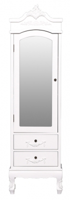 Product photograph of French Style White Armoire Combi Wardrobe - 1 Door 2 Drawer from Choice Furniture Superstore