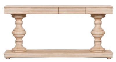 Product photograph of Mango Wood 2 Drawer Console Table from Choice Furniture Superstore
